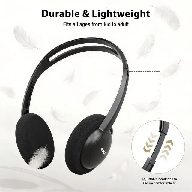 Alt view image 3 of 7 - USB-C Wired on-Ear Headphones with Microphone & in-Line Control, Comfort Foam Pads, Adjustable Headband for Kids, Teens, Adults, Compatible with Type-C Phone, Tablet, Laptop, PC