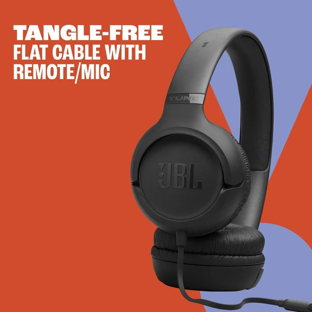 Alt view image 3 of 7 - Tune 530 Wired - Wired On-Ear Headphones - Black Pure Bass Sound, 3.5mm Connection, Lightweight + foldable, flat cable