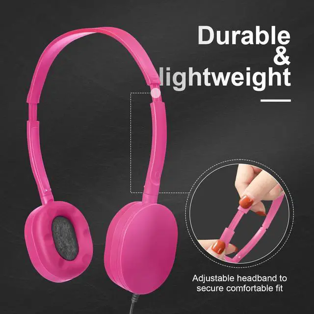 Alt view image 4 of 6 - 0 Pack Wired Headphones, Adjustable On Ear Headphones, Kids Headphones with Stereo, Children Headphones Earbuds for Kids, Boys, Girls, Schools, Laptop, Travel, Plane, Tablet (Multicolors)