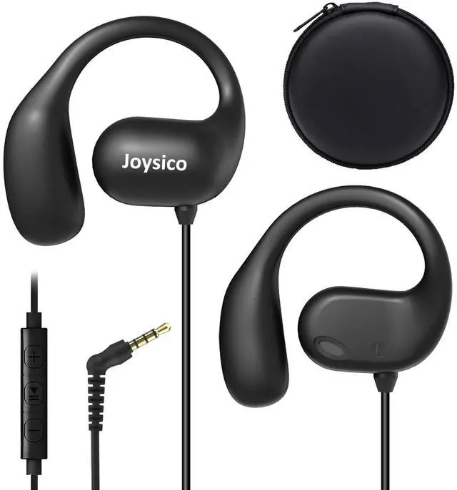 Main image of Wired Open Ear Headphones with Microphone, Volume Control, Wrap Around Ear Hook & Case, Over Ear Earbuds for Sport Running, On Ear Out of Ear Earphones Comfortable for Sensitive & Small Ears