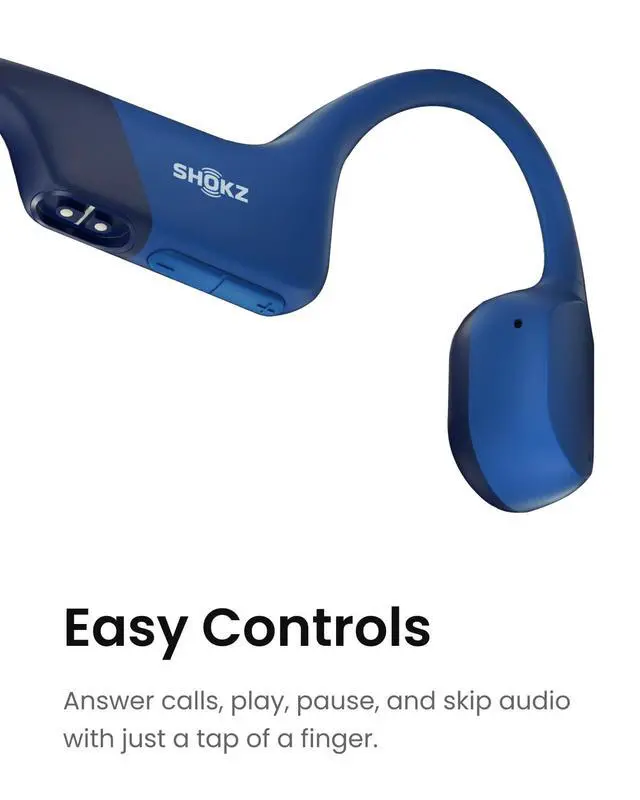Alt view image 7 of 7 - OpenRun, Bone Conduction Headphones,Open-Ear Bluetooth Wireless Sport Headphones for Running & Workout,Sweat Resistant, Long 8H Playtime,Mic,Hair Band-Standard-Blue