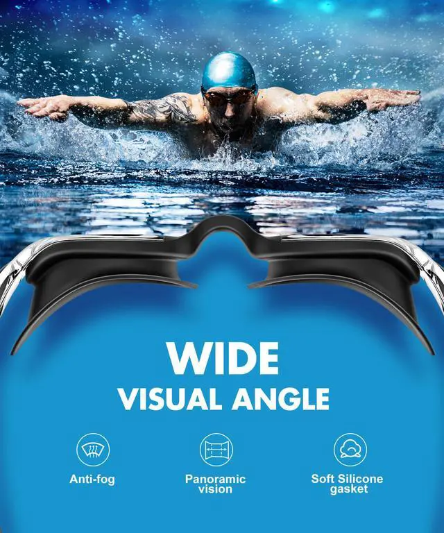 Alt view image 5 of 7 - Swim Goggles Adult Swimming-Goggles: Pool Goggles for Men and Women with Anti Fog UV400 Protection No Leak 3 Pack
