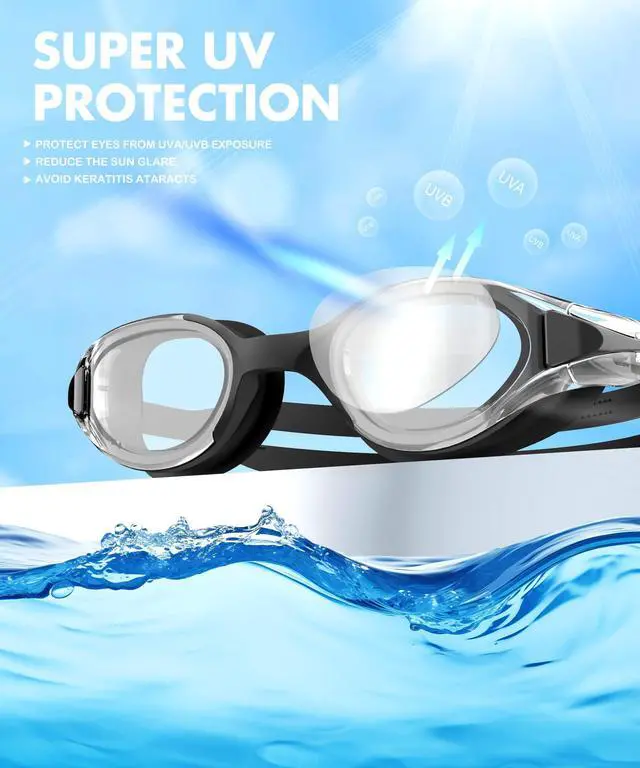 Alt view image 6 of 7 - Swim Goggles Adult Swimming-Goggles: Pool Goggles for Men and Women with Anti Fog UV400 Protection No Leak 3 Pack