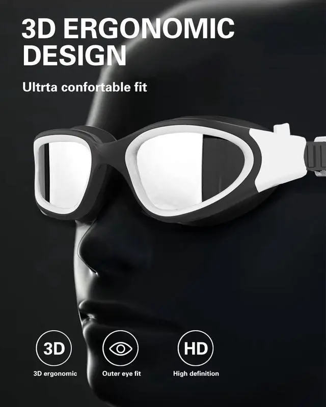 Alt view image 6 of 7 - Swim Goggles, Polarized Swimming Goggles Swimming Goggles for Men Women Adults,Anti Fog/UV Protection (Polarized + Mirror Silver)
