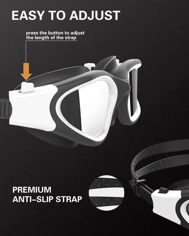 Alt view image 7 of 7 - Swim Goggles, Polarized Swimming Goggles Swimming Goggles for Men Women Adults,Anti Fog/UV Protection (Polarized + Mirror Silver)