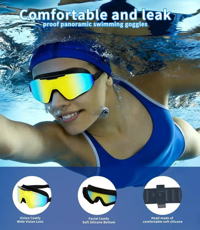 Alt view image 3 of 7 - Kids Swim Goggles 2 Pack for Suitable for Children aged 8 and Adults of Both Genders