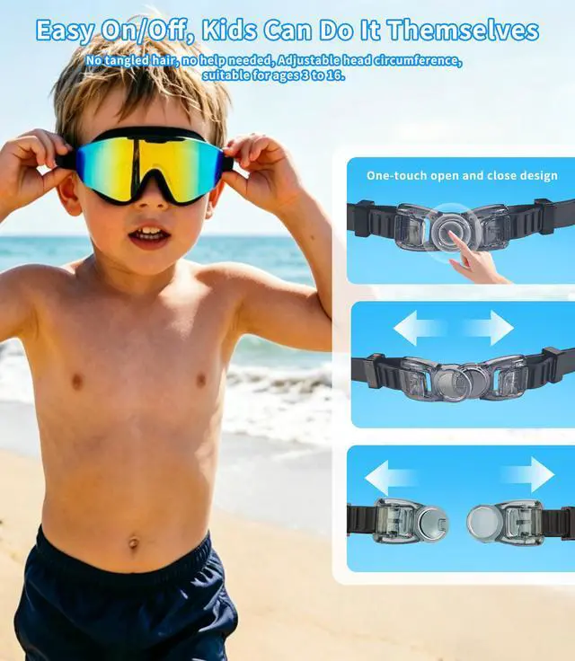 Alt view image 2 of 7 - Kids Swim Goggles 2 Pack for Suitable for Children aged 8 and Adults of Both Genders