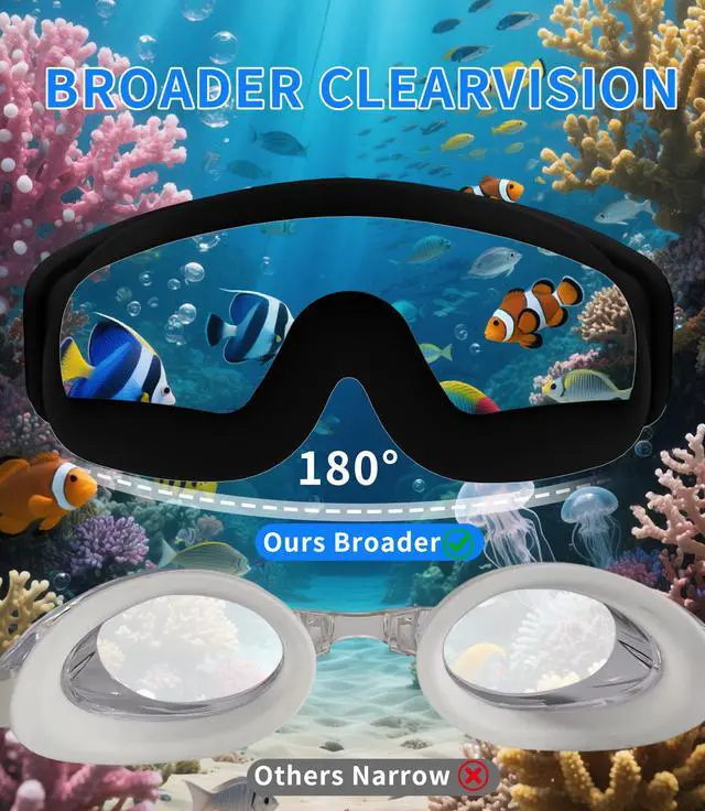 Alt view image 6 of 7 - Kids Swim Goggles 2 Pack for Suitable for Children aged 8 and Adults of Both Genders