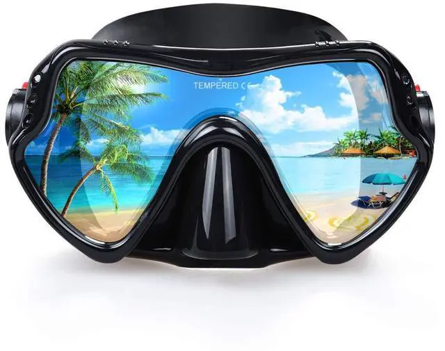 Main image of Snorkel Diving Mask, Professional Snorkeling Mask Gear, Ultra Clear Lens With Wide View Tempered Glass Goggles,Anti Leakage Scuba Mask, Silicone Swimming Goggles Mask for Adults, Black