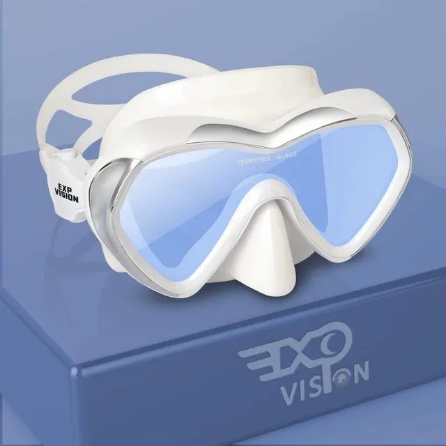 Main image of Scuba Diving Mask Anti-Fog Panoramic Snorkel Goggles, Adult Mirror Swim Mask Single Lens Swim Goggles wIith Nose Cover for Diving, Snorkeling, Swimming (White)