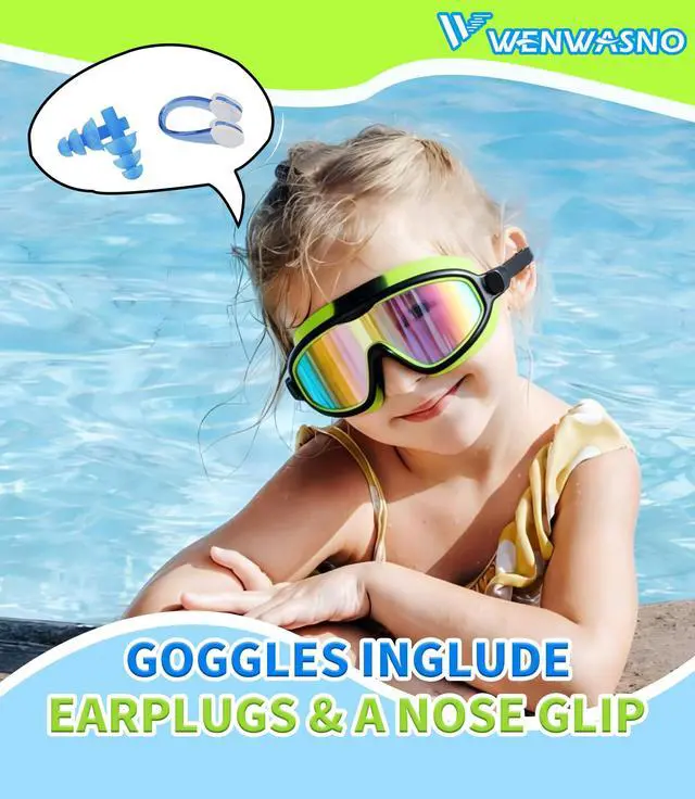 Alt view image 2 of 7 - Swim Goggles 2 Pack Anti-Fog UV Protection Pool Water Kids Swimming Goggles for 3-15
