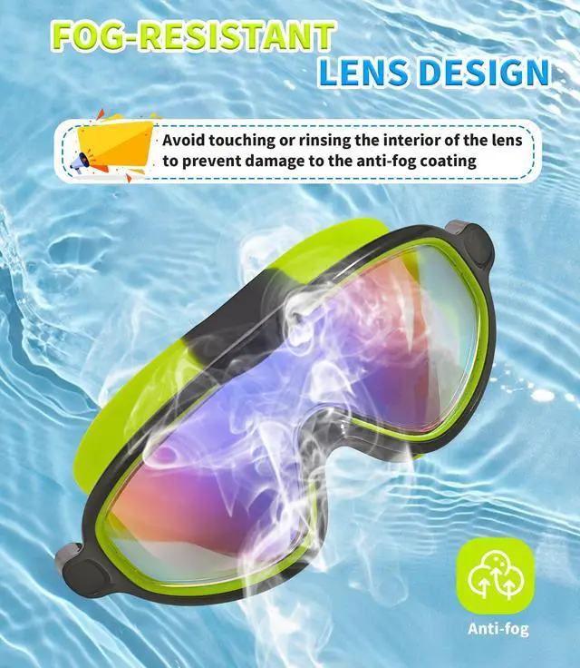 Alt view image 7 of 7 - Swim Goggles 2 Pack Anti-Fog UV Protection Pool Water Kids Swimming Goggles for 3-15