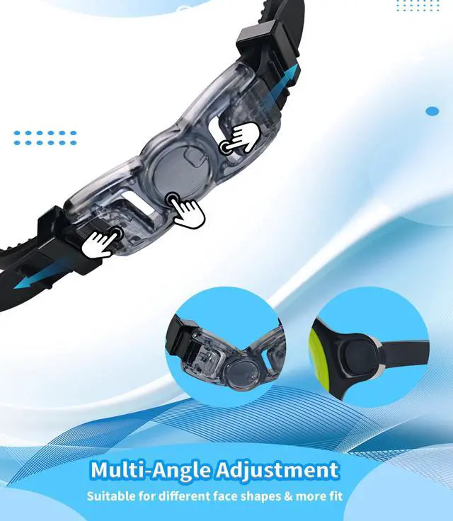 Alt view image 6 of 7 - Swim Goggles 2 Pack Anti-Fog UV Protection Pool Water Kids Swimming Goggles for 3-15