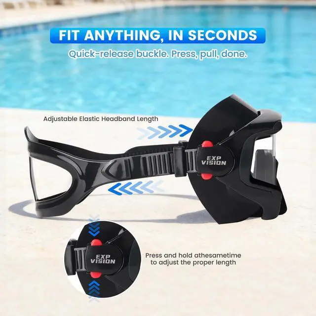 Alt view image 6 of 7 - Pano 3-Window Snorkel Mask for Adults, Anti-Fog & Scratch-Resistant PC Lens Scuba Diving Mask, Wide View Swim Goggles with Liquid Silicone Skirt for Freediving, Swimming & Water Sports (Black)