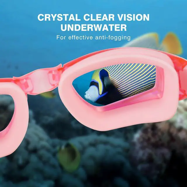 Alt view image 4 of 7 - Swim Goggles for Adult Men Women Youth Kids Child with Earplug, Anti-Fog UV Protection Swimming Goggles with HD Lens, Adjustable Silicone Leak-Proof Ergonomic Design with Carry Case (Pink)