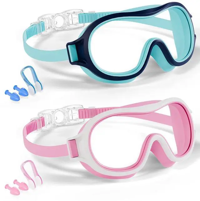 Main image of Pack Swim goggles for Kids 3-15, Anti-Fog Anti-UV Wide Vision Waterproof, No leak Swimming goggles for Boys Girls