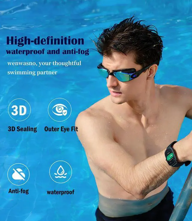 Alt view image 4 of 7 - Swim Goggles, Adult Swimming Goggles Anti Fog No Leaking Full Protection for Men Women Youth