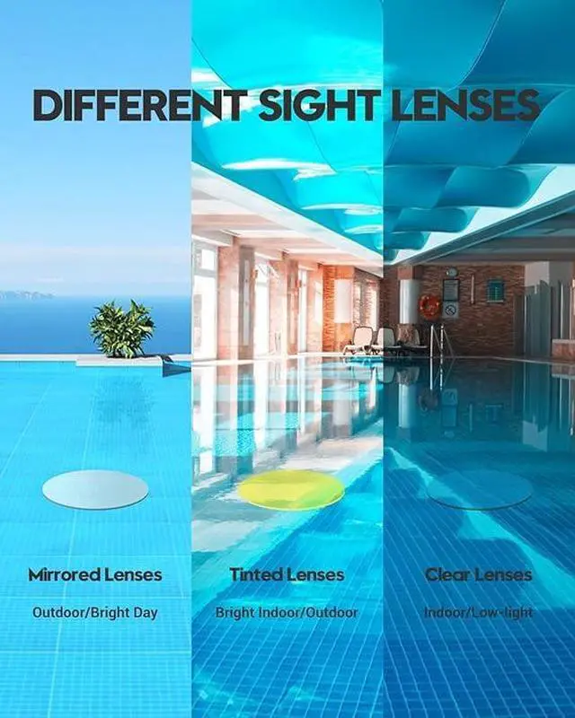 Alt view image 6 of 7 - Swim Goggles, 2 Pack Swimming Goggles Anti Fog No Leaking UV Protection Wide View For Adult Women Men Youthblue & pink