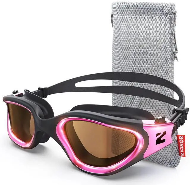 Main image of Swim Goggles, G1 ULTRA Photochromic Polarized Swimming Goggles for Men Women Adult, UV Protection Leakproof Easy Adjustable Strap for Indoor Outdoor Swimming (Polarized + Pink)