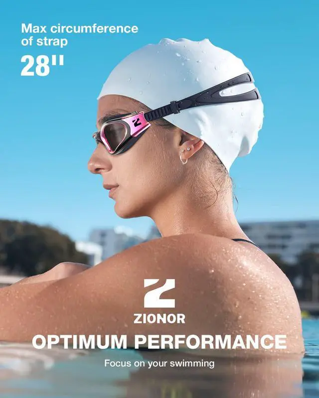 Alt view image 7 of 7 - Swim Goggles, G1 ULTRA Photochromic Polarized Swimming Goggles for Men Women Adult, UV Protection Leakproof Easy Adjustable Strap for Indoor Outdoor Swimming (Polarized + Pink)
