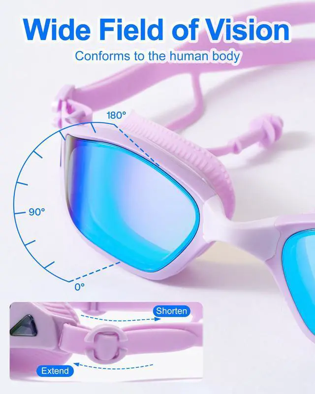 Alt view image 6 of 7 - Swim Goggles Anti-Fog UV Protection Leak-Proof Swimming Goggles for Men Women Teens Adults Pool Swim Glasses,Suitable for Indoor/Outdoor Swimming