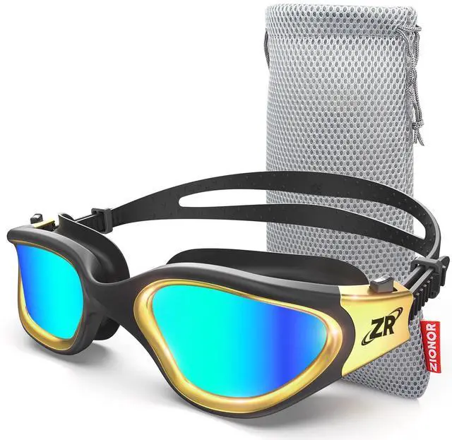 Main image of Swim Goggles, G1 MAX Polarized Anti-fog Swimming Goggles for Men Women Adult, UV Protection Leakproof Easy Adjustable Strap for Indoor Outdoor Swimming (Polarized + Gold)