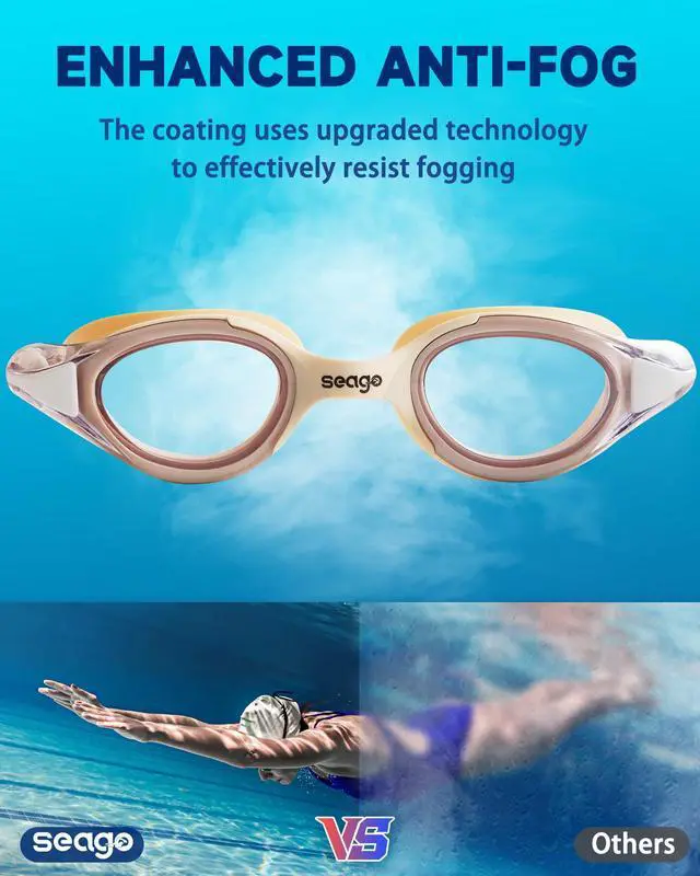 Alt view image 3 of 7 - Racing Swim Goggles for Adult Men and Women, Swimming Goggles with Silicone Material Clear Vision No Leak Anti Fog UV Protection, Pool Underwater Adult Swim Goggles for Training and Competition