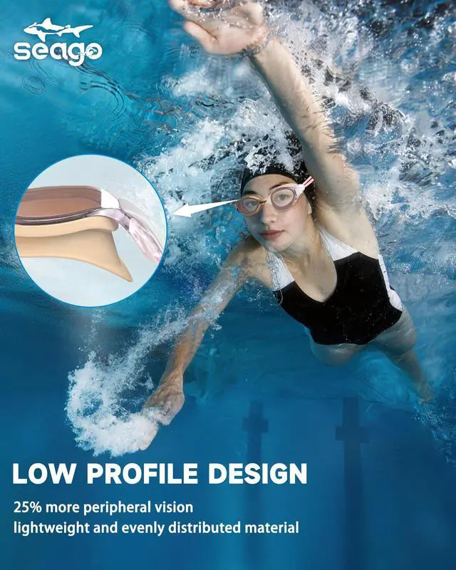 Alt view image 7 of 7 - Racing Swim Goggles for Adult Men and Women, Swimming Goggles with Silicone Material Clear Vision No Leak Anti Fog UV Protection, Pool Underwater Adult Swim Goggles for Training and Competition
