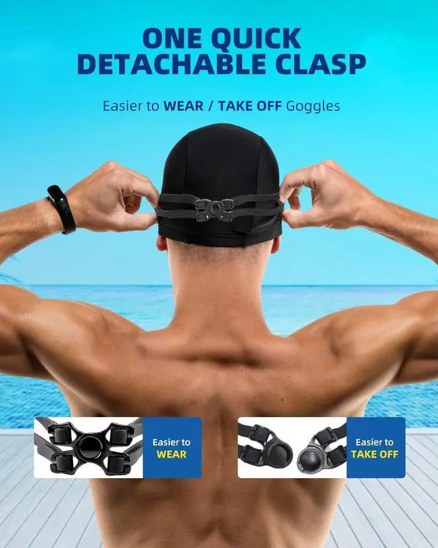 Alt view image 7 of 7 - Swim Goggles, Rimless polarized swimming goggles for Adult Men Women Youth (Aqua)