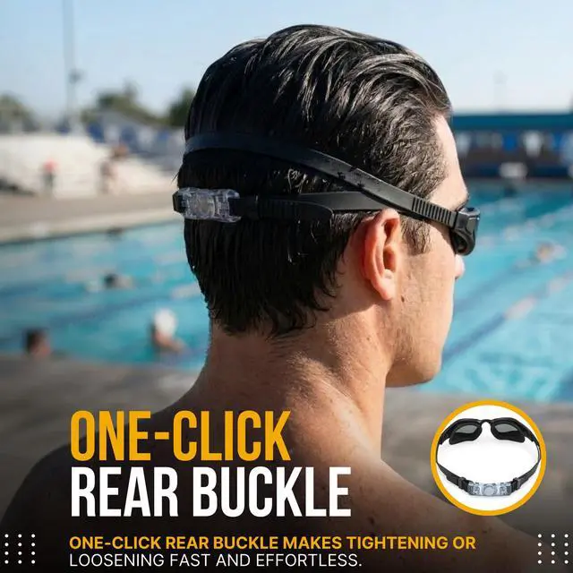 Alt view image 5 of 7 - Polarized Adult Swimming Goggles | Anti-Fog Leak-Resistant Swim Goggles for Men & Women (+12 Years) | Ear & Nose Plugs Included (Black/Smoke)