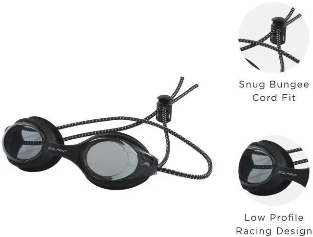 Alt view image 3 of 7 - Bungee Racer Swim Goggles (Black Black)
