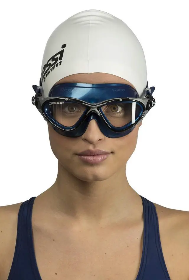 Alt view image 2 of 4 - Planet Swim Goggles, Blue Metal, Clear Lens