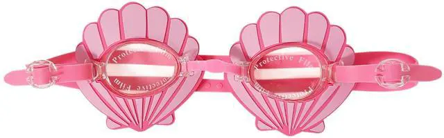 Main image of Pink Seashell Youth Swim Goggles Fun Mermaid-Inspired Swimming Goggles for Kids, Anti-Fog, UV Protection, Adjustable Strap