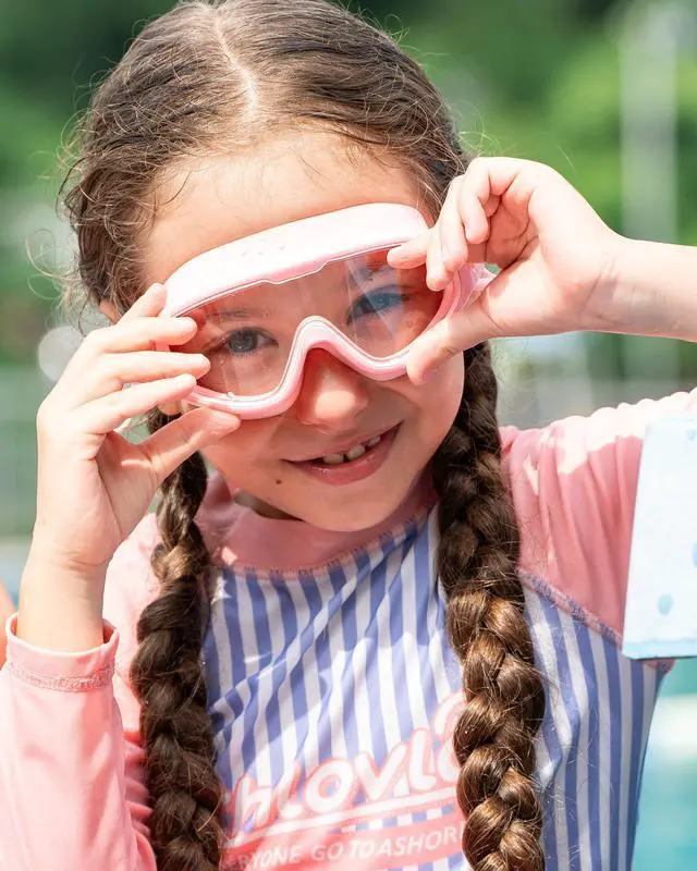 Alt view image 5 of 7 - Swim Goggles for Kids 6-12, Wide View Anti-Fog UV Protection No Leaking,Boys Girls Youth Swimming Goggles(Pink)