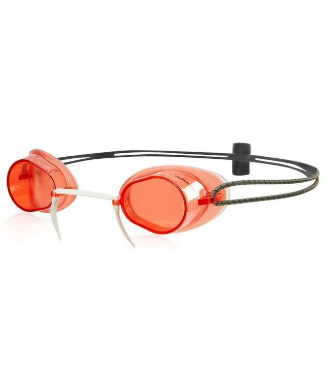Alt view image 2 of 2 - Unisex Adult Swedish Swimming Goggles, Antifog Swim Goggles for Men & Women, UV Protection, Bungee Strap with Toggle - Swedish Premium - Red