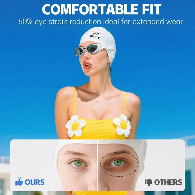 Alt view image 4 of 7 - Swimming Goggles S1 Nano-coated long-lasting anti-fog HD swimming goggles for men and women (Silver)