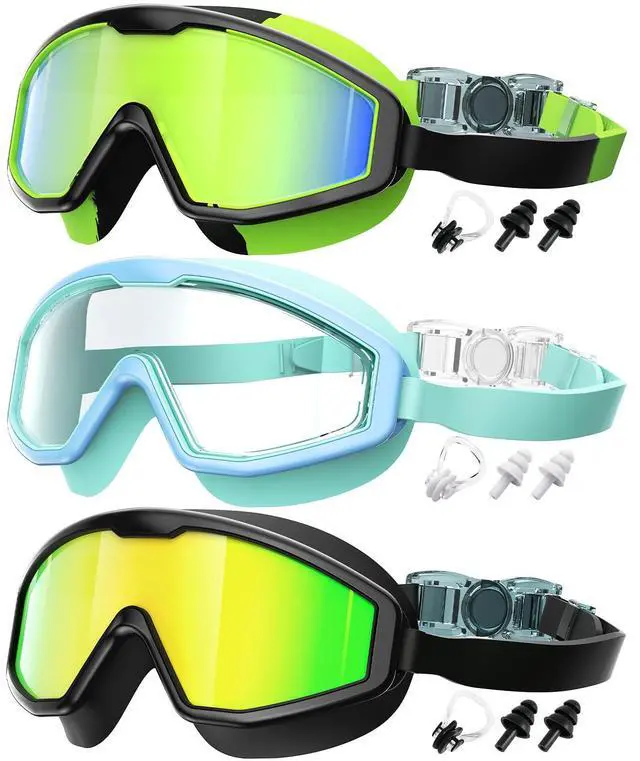 Main image of Kids Goggles Age 4-16, Anti-Fog UV 180°Clear View Kids Swim Goggles, 3 Pack Swimming Goggles Waterproof Pool Goggles for Boys Girls Toddler Kids Youth