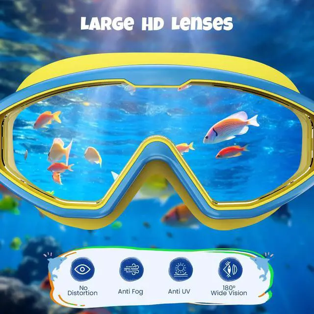 Alt view image 4 of 7 - Kids Goggles Age 4-16, Anti-Fog UV 180°Clear View Kids Swim Goggles, 3 Pack Swimming Goggles Waterproof Pool Goggles for Boys Girls Toddler Kids Youth