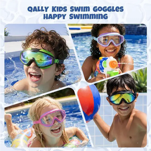 Alt view image 5 of 7 - Kids Goggles Age 4-16, Anti-Fog UV 180°Clear View Kids Swim Goggles, 3 Pack Swimming Goggles Waterproof Pool Goggles for Boys Girls Toddler Kids Youth
