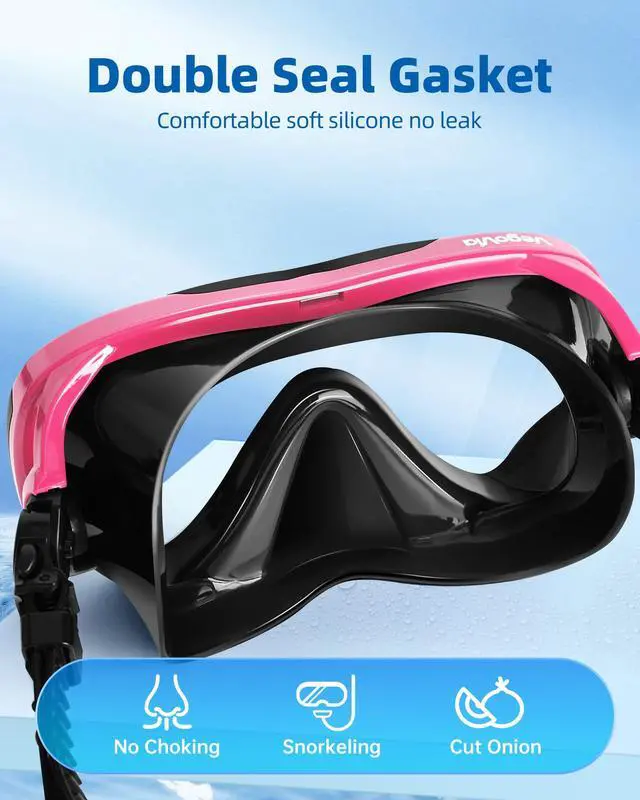 Alt view image 3 of 7 - Adult Swim Goggles with Nose Cover for Women Men, HD Clear Wide View Pool Water Nose Waterproof Shower Goggles Swimming Adult Diving Scuba Youth Mask Pool Underwater Beach Ocean Open Water