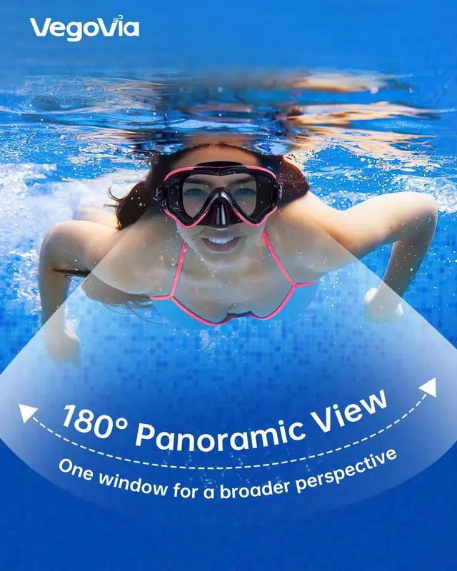 Alt view image 2 of 7 - Adult Swim Goggles with Nose Cover for Women Men, HD Clear Wide View Pool Water Nose Waterproof Shower Goggles Swimming Adult Diving Scuba Youth Mask Pool Underwater Beach Ocean Open Water