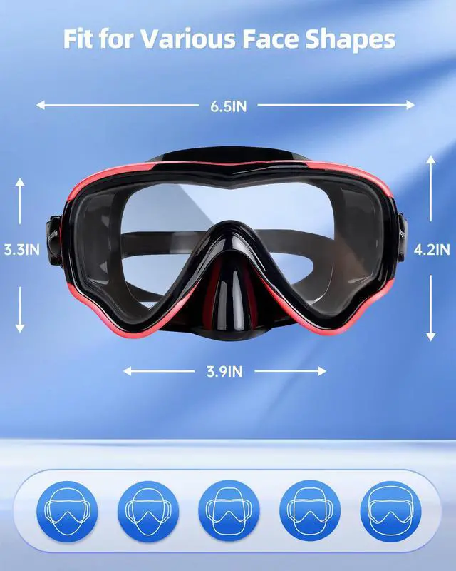 Alt view image 7 of 7 - Adult Swim Goggles with Nose Cover for Women Men, HD Clear Wide View Pool Water Nose Waterproof Shower Goggles Swimming Adult Diving Scuba Youth Mask Pool Underwater Beach Ocean Open Water