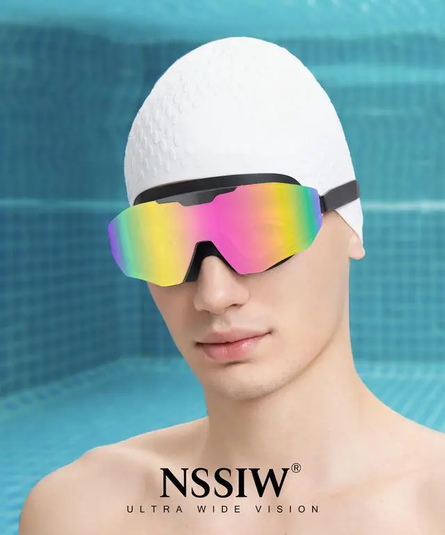 Alt view image 2 of 7 - Swim Goggles Adult Goggles-for-Swimming: No Leak with UV400 Protection Anti Fog Wide View for Men and Women 3 Pack
