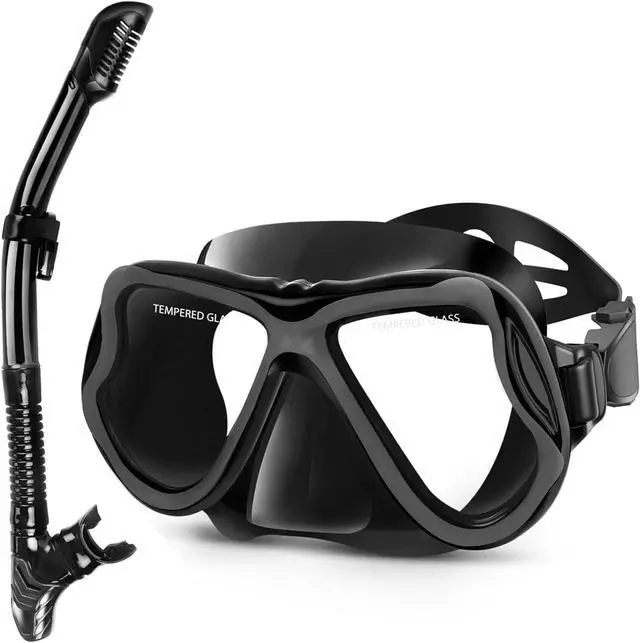Main image of Dry Snorkel Set,Panoramic Wide View Anti-Fog Scuba Diving Mask,Professional Snorkeling Gear for Adults Kids