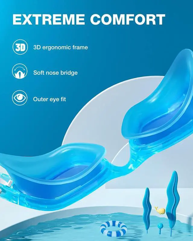 Alt view image 3 of 6 - Kids Swim Goggles, G1 MINI UV Protection Anti-Fog Polarized Swimming Goggles for Age 6-14