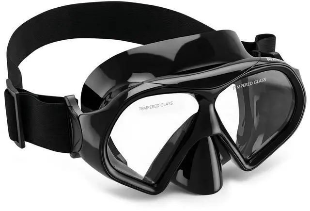 Main image of Swim Goggles with Nose Cover, 180° Panoramic Anti-Fog Tempered Glass, No-Leak Diving Mask for Adults Men Women 1 Pack