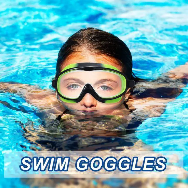 Alt view image 5 of 7 - 4 Pack Kids Swim Goggles Age 3-15 Antifog Wide View No Leaking Swimming Glasses with Adjustable Strap (Fresh Color)