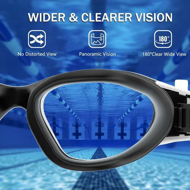 Alt view image 4 of 6 - Pack Swim Goggles, Tenfold Long-Lasting Anti Fog Swimming Goggles for Adult Men Women No Leakage With Nose Clip Earplugs