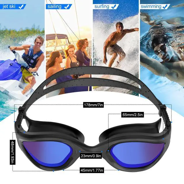 Alt view image 7 of 7 - Swimming Goggles Swim Pool Goggles Anti Fog Anti UV No Leakage Clear Vision for Men Women Adults Teenagers