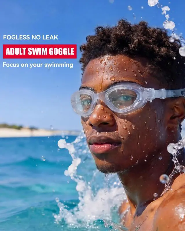 Alt view image 2 of 7 - Swim Goggles, No-Leaking Anti-Fog Swimming Goggles for Adult Men Women (Clear)